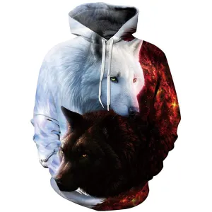 Yin Yang Wolf Hoodie