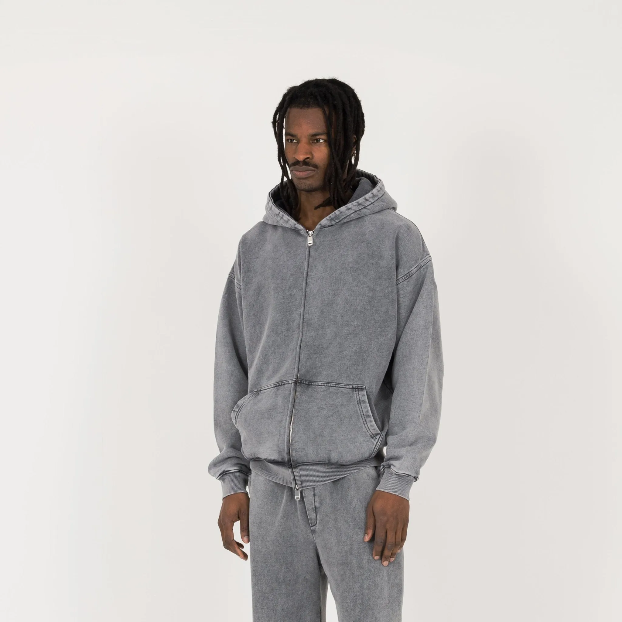 Zip Hoodie - Vintage Grey