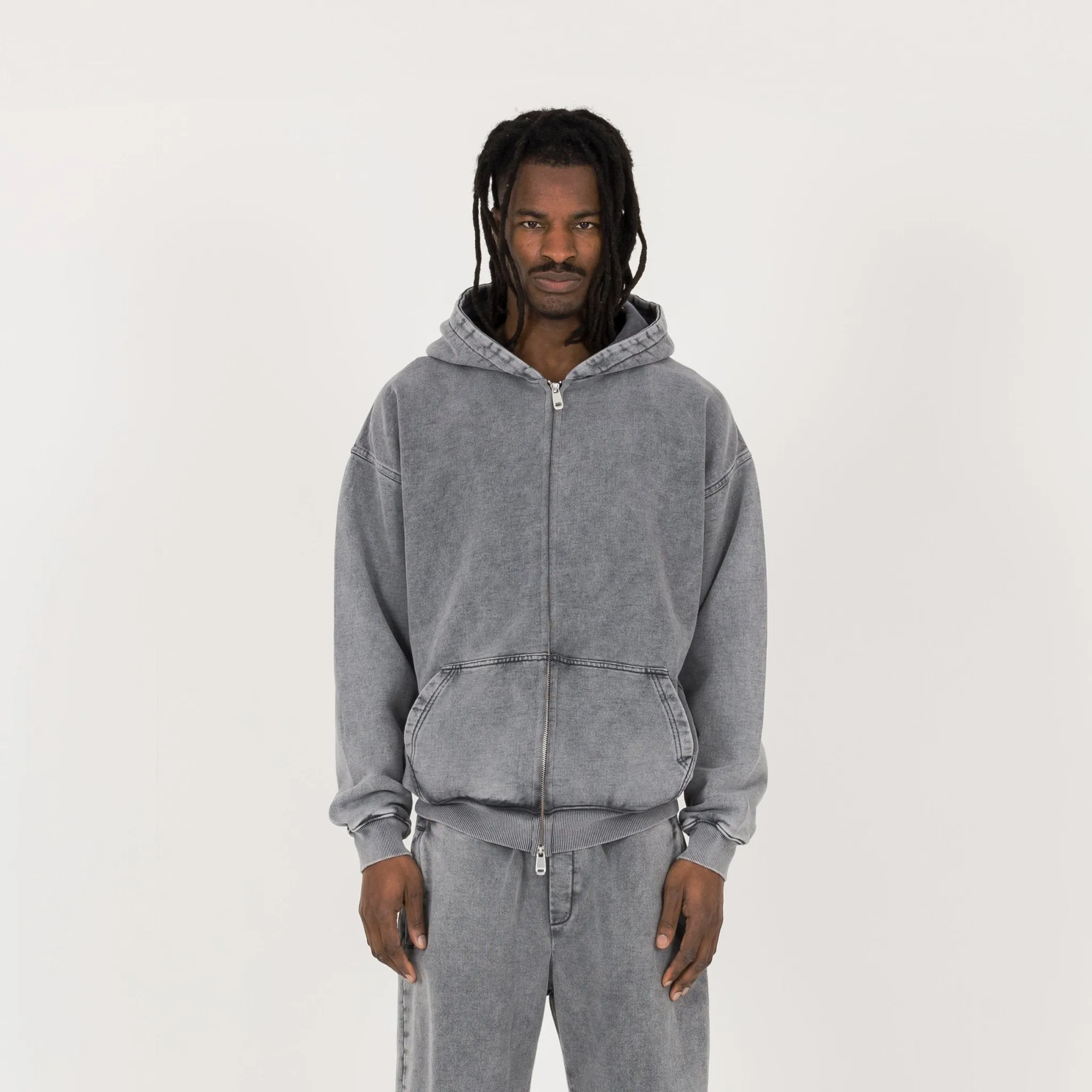 Zip Hoodie - Vintage Grey